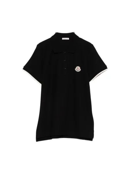 Koszulka polo Moncler z logo czarna