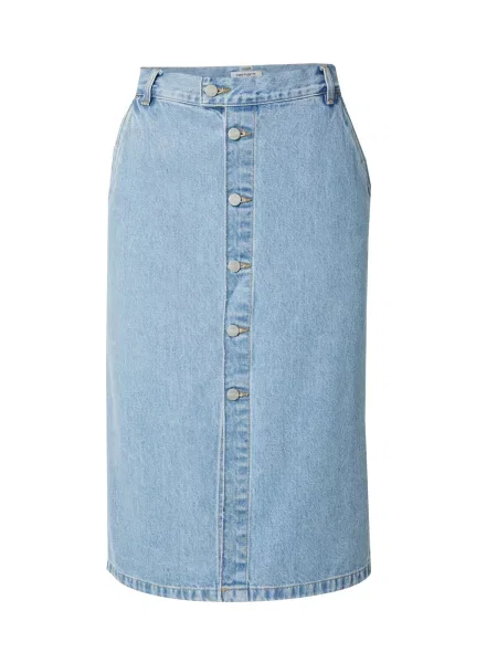 Carhartt WIP fustă jeans W Colby Skirt midi drept albastru