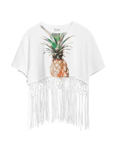 Desigual Póló Ekru Regular Fit fehér