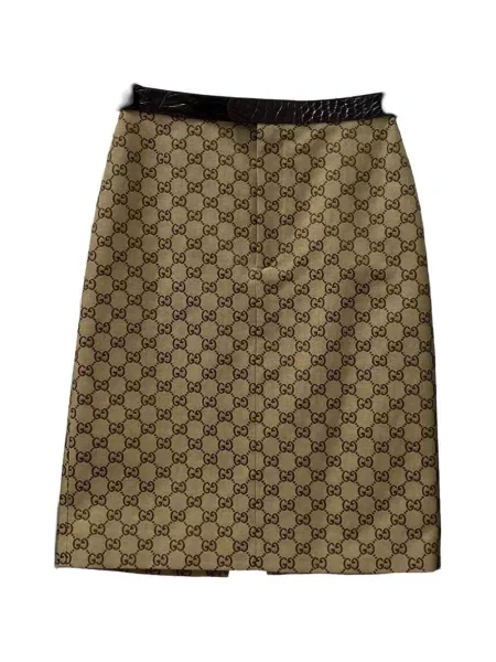 Fustă midi Gucci maro