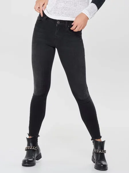 Jeansy w dekatyzowanym stylu o kroju skinny fit Only czarne