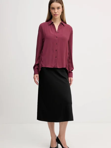 Сорочка Sisley regular класичний комір бордовий