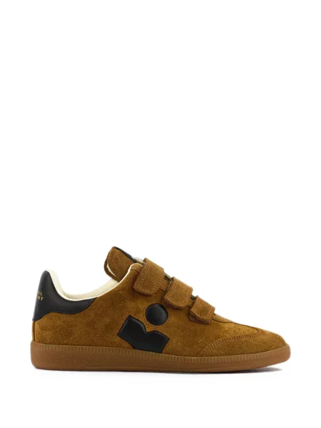 Sneakerși Isabel Marant din piele de căprioară cu bretele maro
