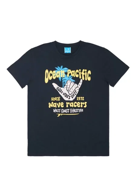Ocean Pacific Tricou Shaka bleumarin / azur / galben / murdar alb