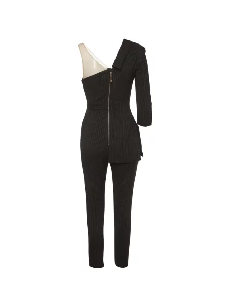 Salopetă Elisabetta Franchi asimetrică negru