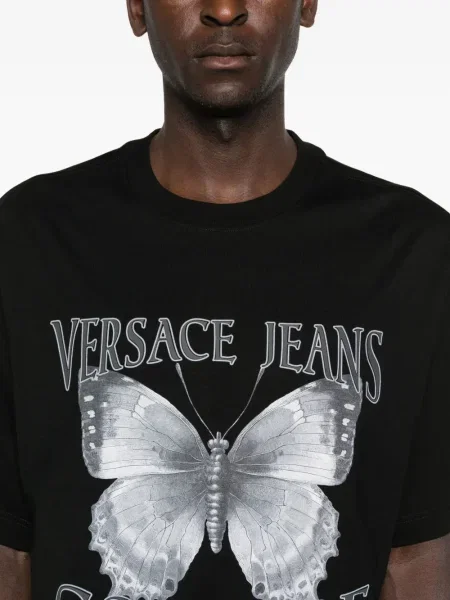 Тениска Versace Jeans Couture с принт черно