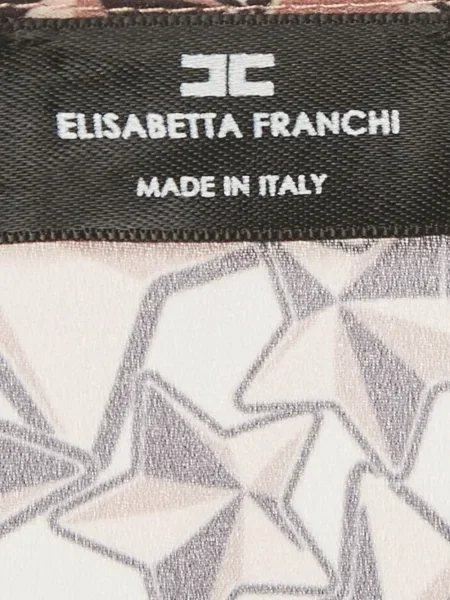 Πλισέ κοστούμι φόρεμα Elisabetta Franchi με σχέδιο καφέ