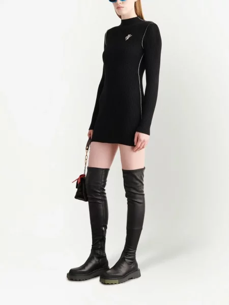 Siuvinėta mini suknelė Off-white balta