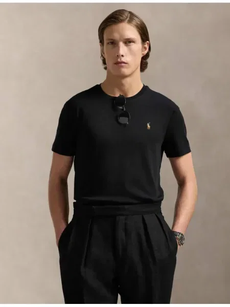 Hímzett póló Polo Ralph Lauren fekete