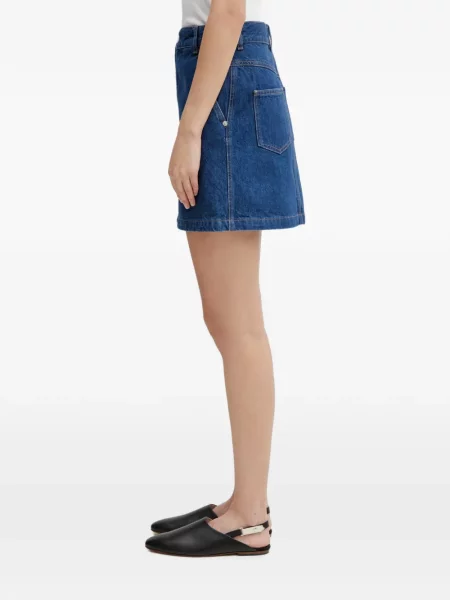 Fusta mini Maison Kitsune cu autograf albastru