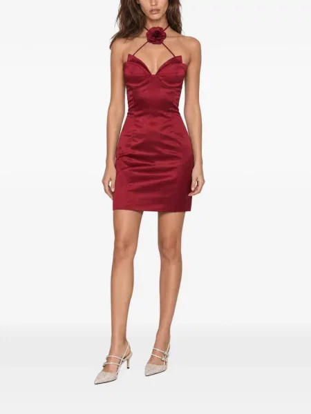 Rochie mini Philipp Plein din satin roșu