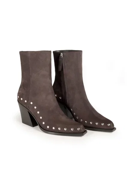 Lniane buty do kostki Vic Matie brązowe