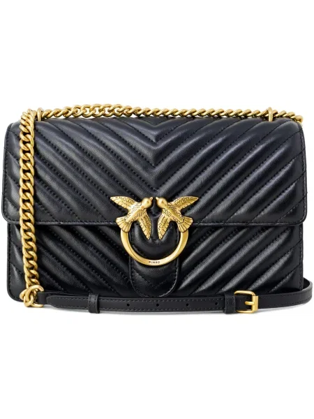 Pinko crossbody kabelka dámska kožená čierna