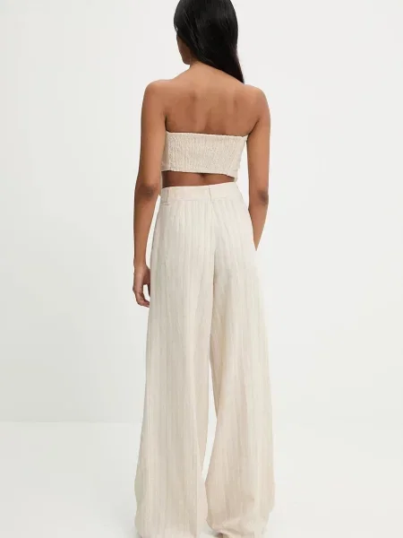 Лляні штани Answear.lab бежеві