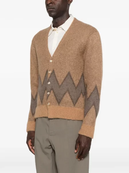 Cardigan Second/layer cu imprimeu geometric maro