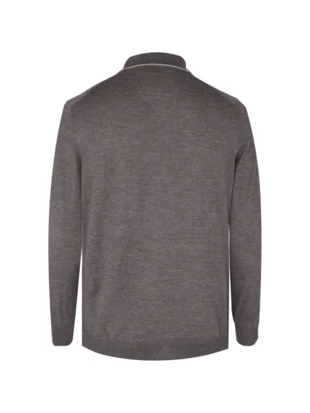 Pulover Gran Sasso cu model herringbone maro