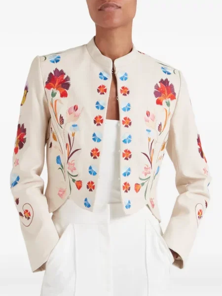 Gėlėta odinė striukė Temperley London
