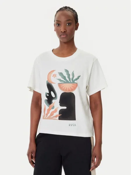 RVCA Majica Collage Easy Fit bela