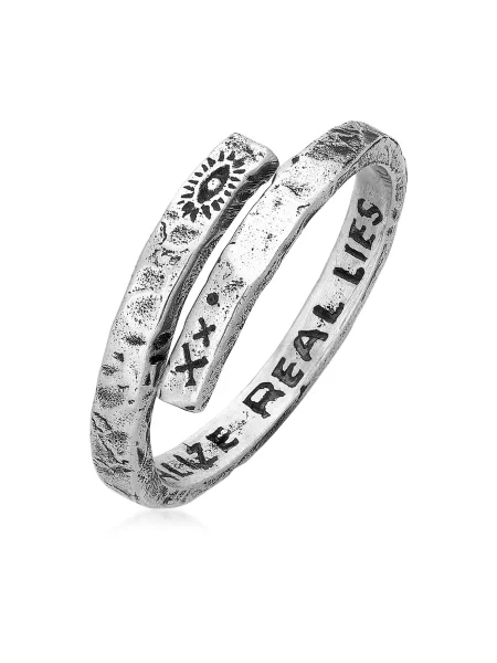 Haze&Glory Prstan / srebrna črna