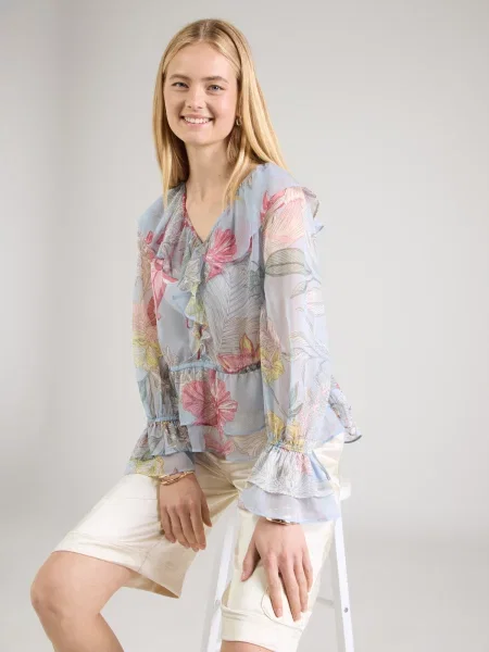 COMMA Bluza kremna / svetlo / pastelno rumena / malina modra