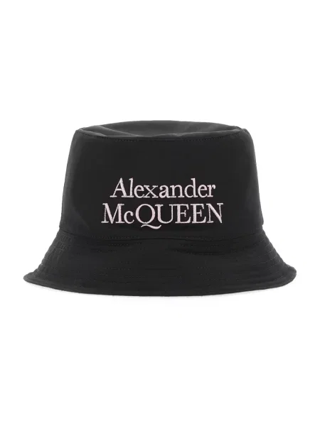 Haftowany kapelusz Alexander Mcqueen dwustronny czarny
