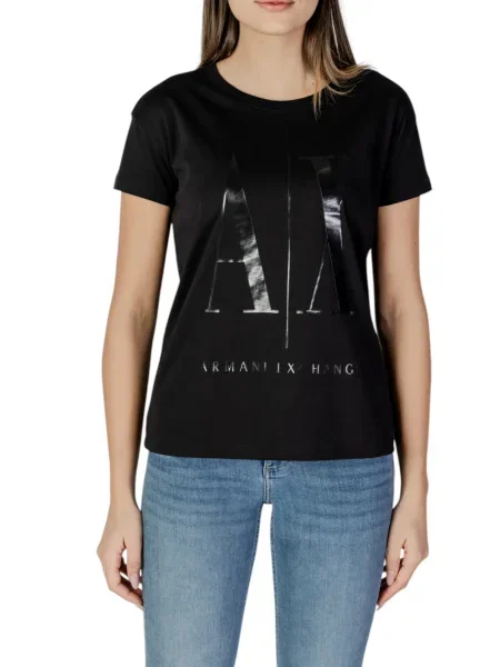 Koszulka Armani Exchange z krótkim rękawem czarna