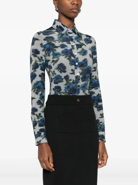 Body Coperni cu model floral cu imagine albastru