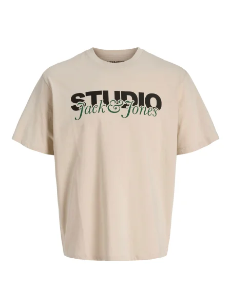 JACK & JONES Tricou JJYUKI bej / verde negru
