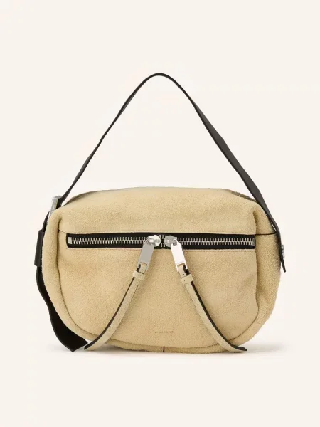 Torebka Allsaints zamszowa beżowa