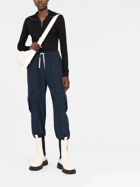 Megztas raštuotas palaidinė be rankovių Jil Sander juoda