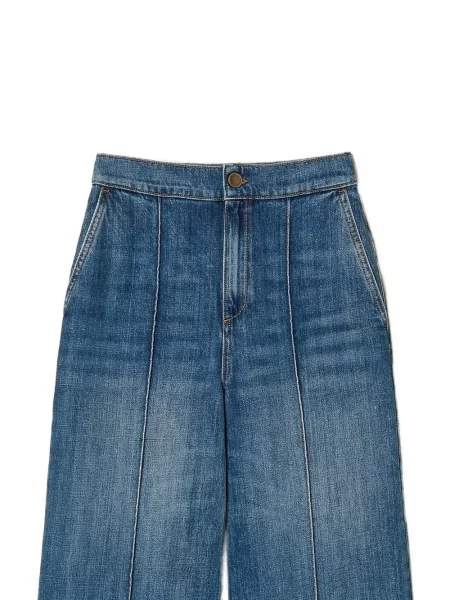 Blugi cu picior larg Twinset albastru