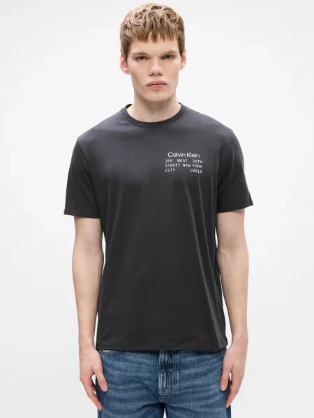 Calvin Klein Jeans Majica temno siva / bela črna