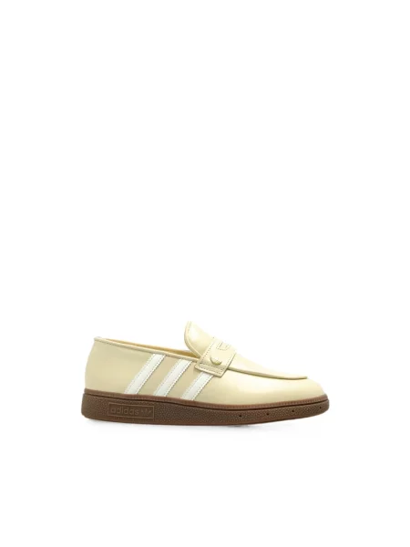 Loafersy Adidas skórzane beżowe