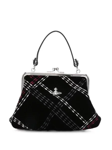 Geantă Vivienne Westwood în carouri negru