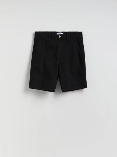Reserved Jeansowe szorty straight czarny