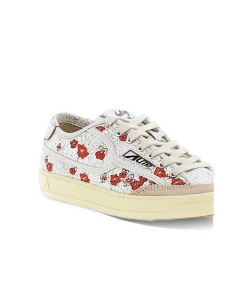 Sneakerși Autry din piele cu model floral cu imagine alb