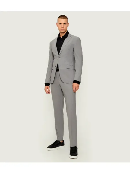 BOSS BLACK Öltöny gyapjú hozzáadásával fekete