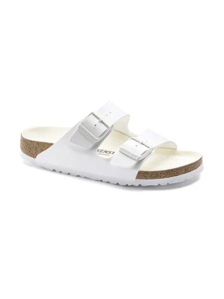 Birkenstock Arizona Birko-Flor White Narrow Fit Kobiety Sandały Birkenstock Size: 8 biały