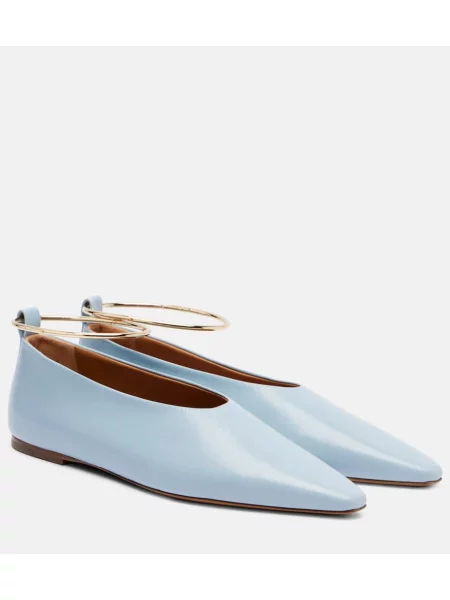 Balerini Jil Sander din piele albastru