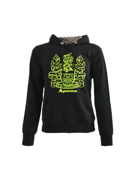 Bluza z kapturem Aquascutum z kapturem z długim rękawem czarna