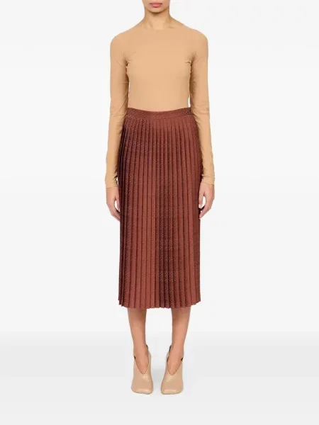 Jacquard midi-suknja Mm6 Maison Margiela smeđa