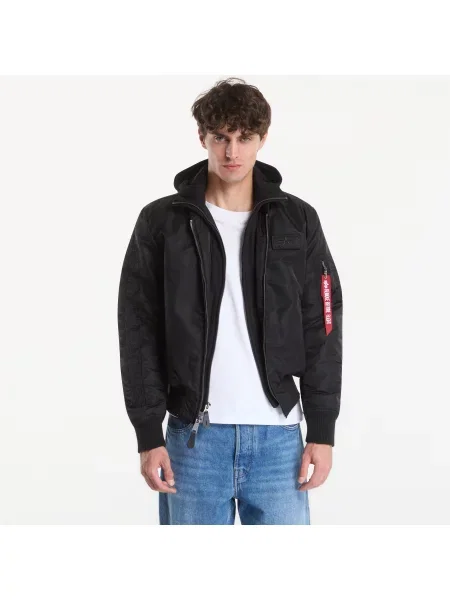 Jachetă Alpha Industries D-Tec Sleeve Embroidery Black/ Black L negru