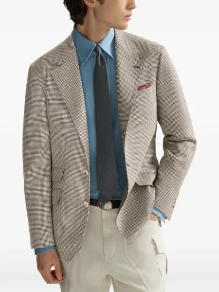 Sacou Brunello Cucinelli de lână cu model pepito