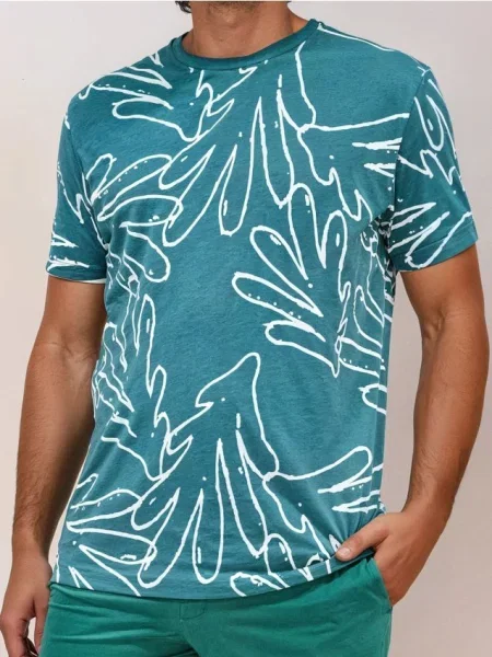 Sinsay Tričko s ozdobným potiskem green spruce zelené