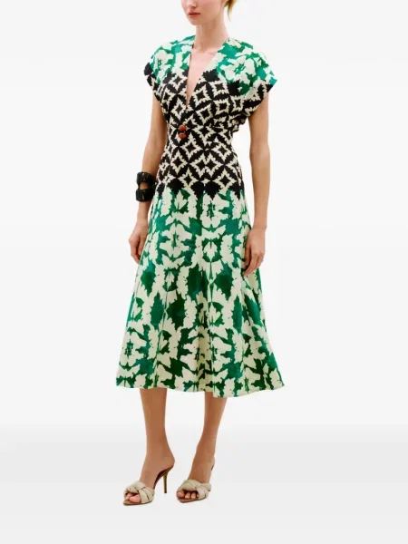 Rochie midi Silvia Tcherassi verde