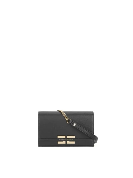 Torebka skórzana Elisabetta Franchi skórzana czarna