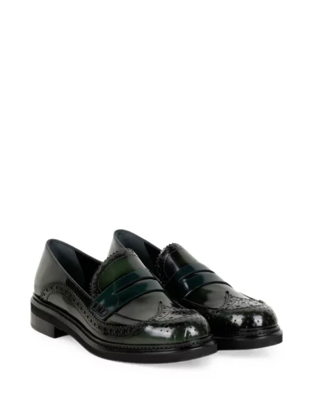 Pantofi loafer Napoleoni din piele verde