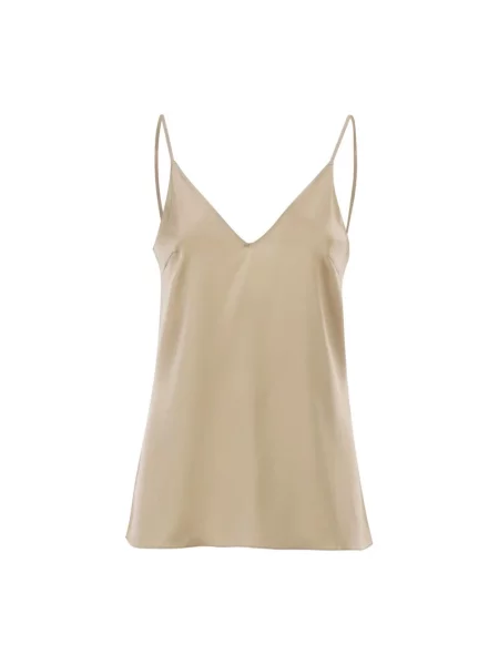 Satynowy top Brunello Cucinelli beżowy