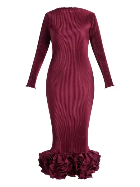 Rochie midi L'idée cu volane până la genunchi de costum roșu