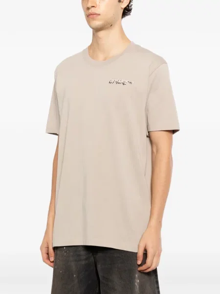 Tricou Off-white cu decolteu rotund alb